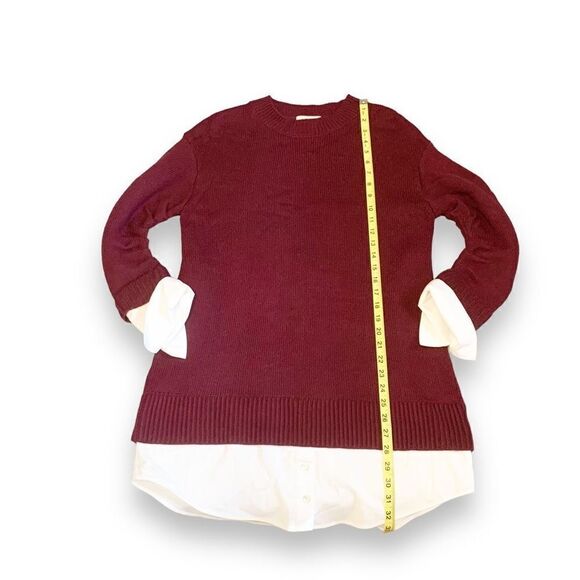 Cinq à Sept Santina Dress Burgundy Red Shirt Sleeves/Hem Sweater Dress Womens XS - Picture 14 of 14